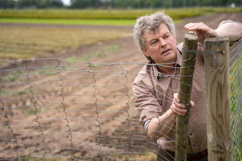Bart Van Hulle sluit omheining rond zijn percelen met jongplantgoed