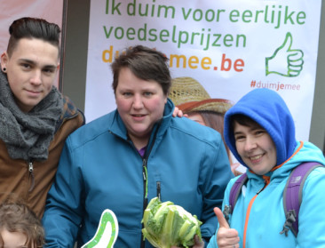 Leuvense marktgangers duimen mee voor eerlijke prijzen