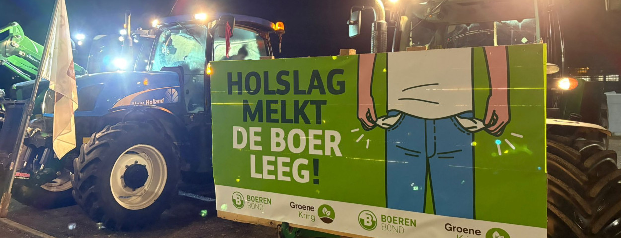 Holslag melkt de boer leeg - protest Tienen