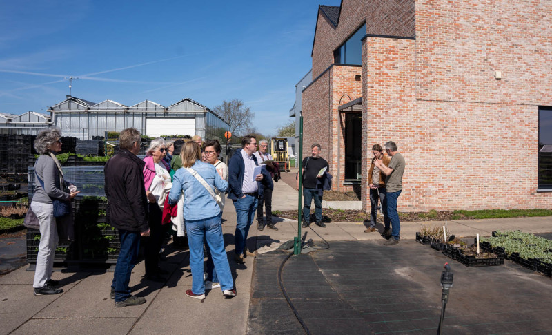 Groep internationale journalisten bezoeken Botanisk in Bocholt in kader van VLAM-perstour