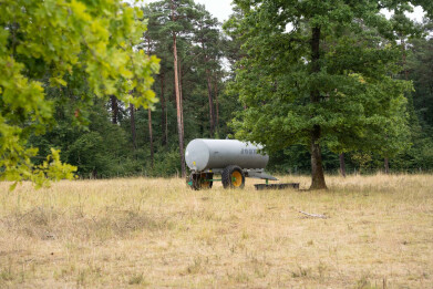 Watervoorziening voor schapen op natuurgebied
