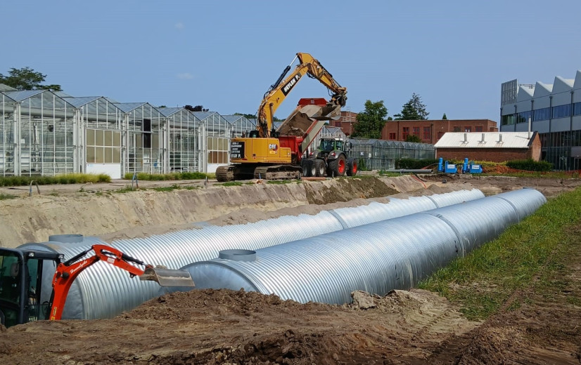 PTS Mechelen vangt hemelwater op in ondergrondse tanks van 600.000 liter