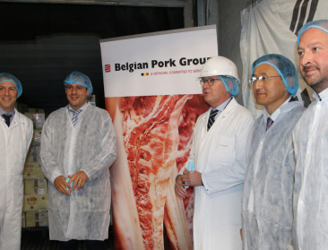 Eerste container Belgisch varkensvlees vertrokken richting Zuid-Korea