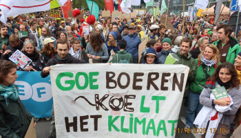 Ecologische landbouwers lopen mee bij klimaatmars in Brussel