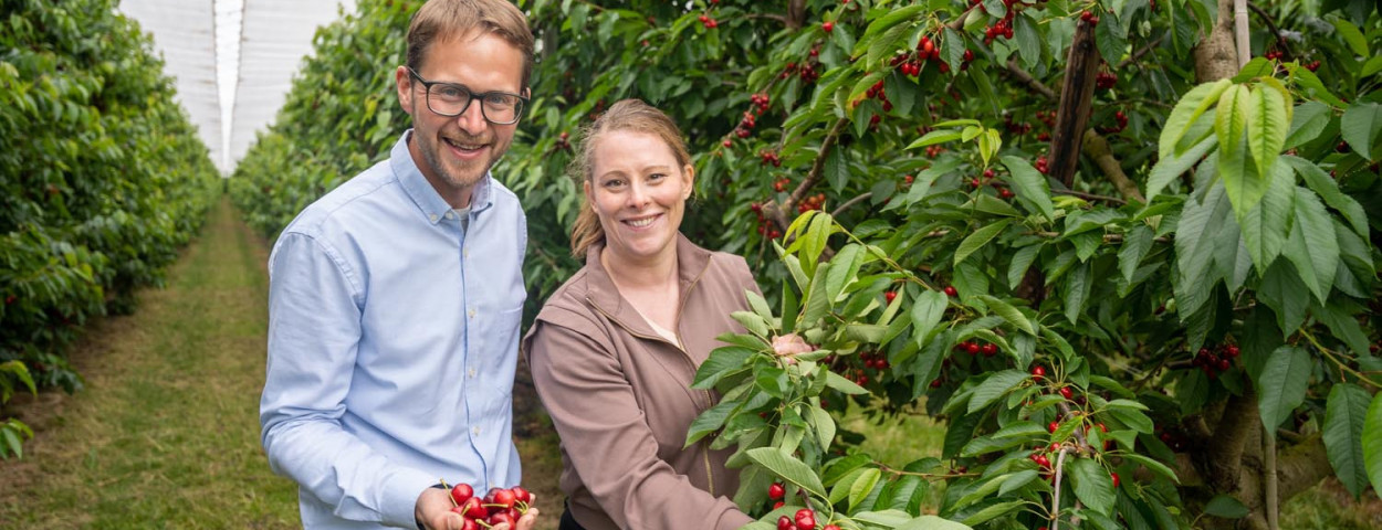 Vincent Van Kerckvoorde en Mieke Thoelen in de kersenboomgaard2