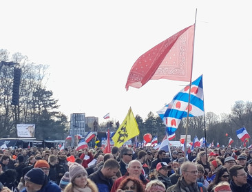 Vlaamse delegatie FDF Belgium aanwezig bij boerenprotest in Nederland