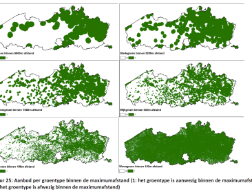 Nabijheid van groen in Vlaanderen in kaart gebracht