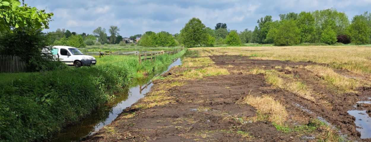 foto geruimde gracht en kapotgespoten grasland_Natuurpunt