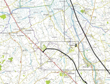 Omleidingsweg tussen Ieper en Woesten van de baan